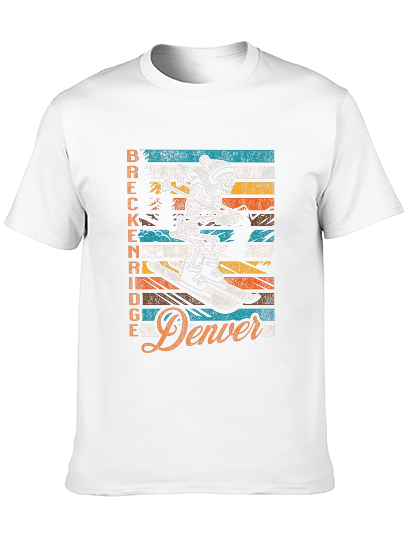 Breckenridge Denver Skeleton Ski T-Shirt