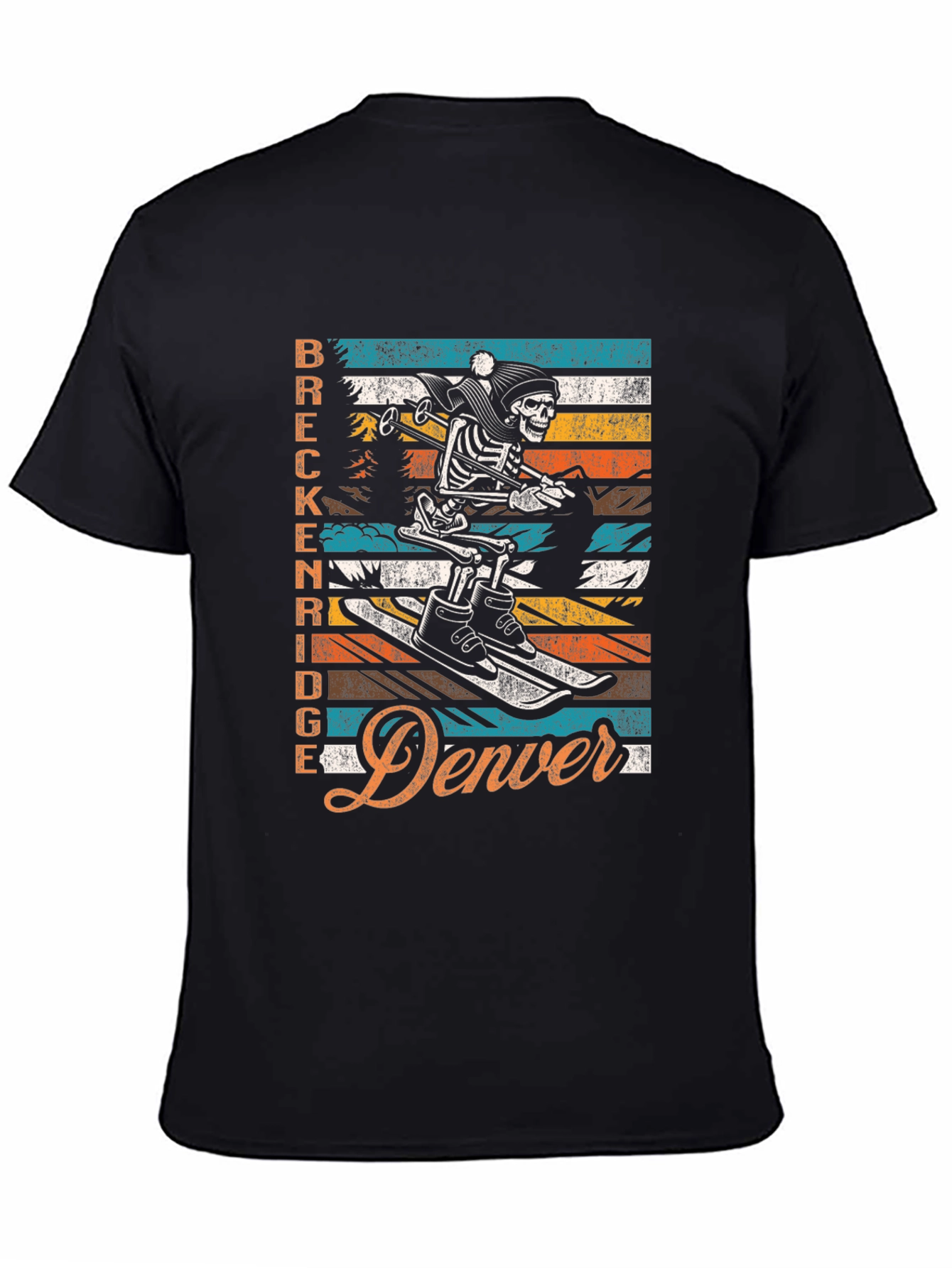 Breckenridge Denver Skeleton Ski T-Shirt