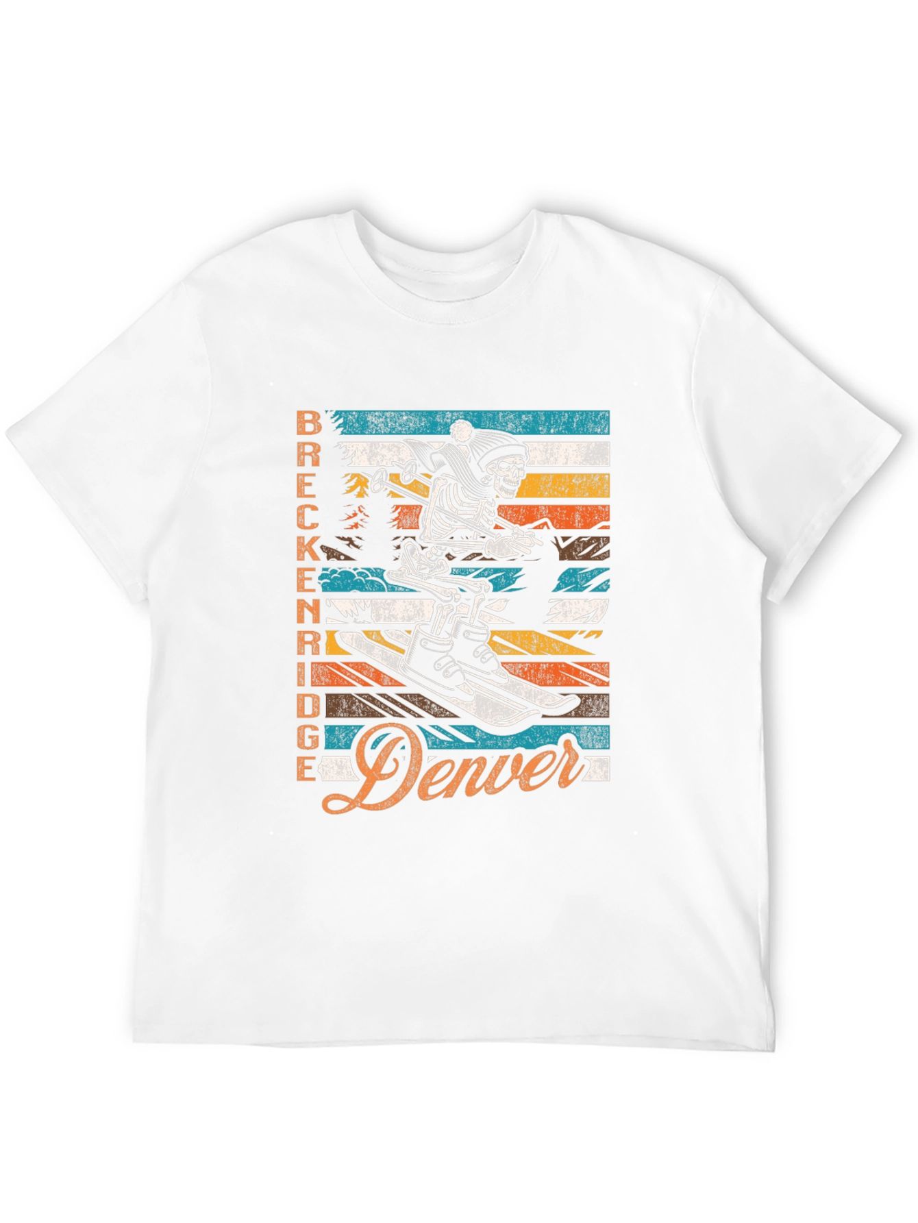 Breckenridge Denver Skeleton Ski T-Shirt