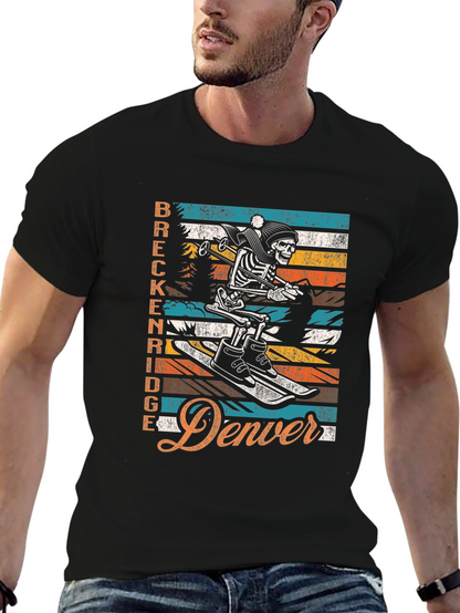 Breckenridge Denver Skeleton Ski T-Shirt