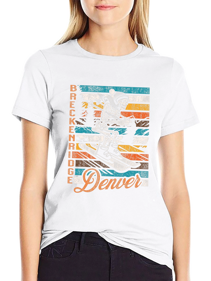 Breckenridge Denver Skeleton Ski T-Shirt