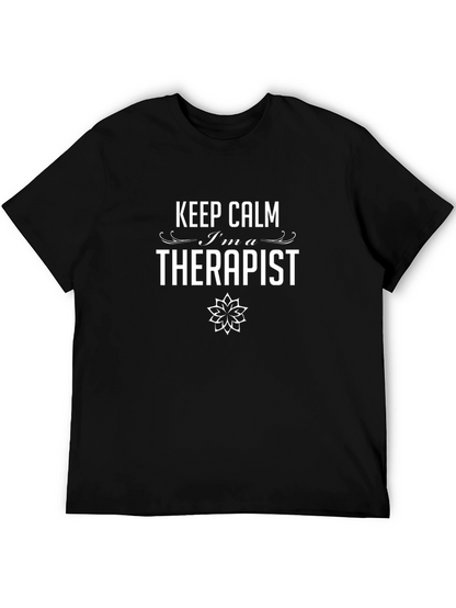 Keep Calm Im a Therapist Black T-Shirt