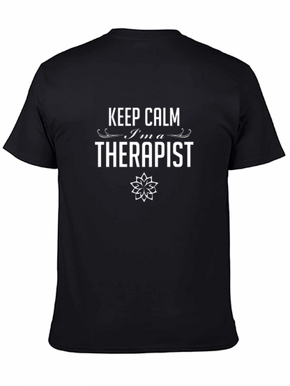 Keep Calm Im a Therapist Black T-Shirt