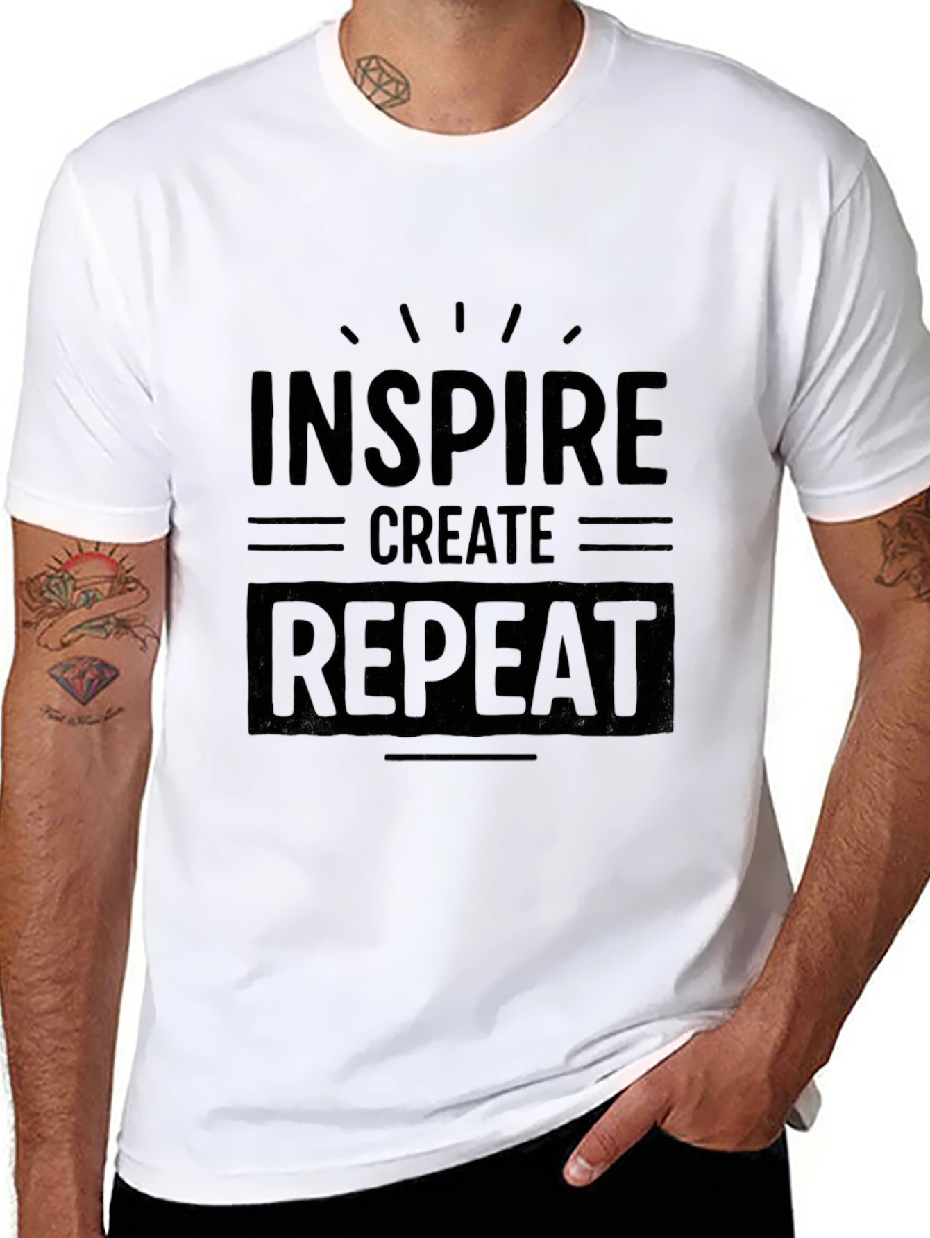 Inspire Create Repeat Graphic T-Shirt - Black
