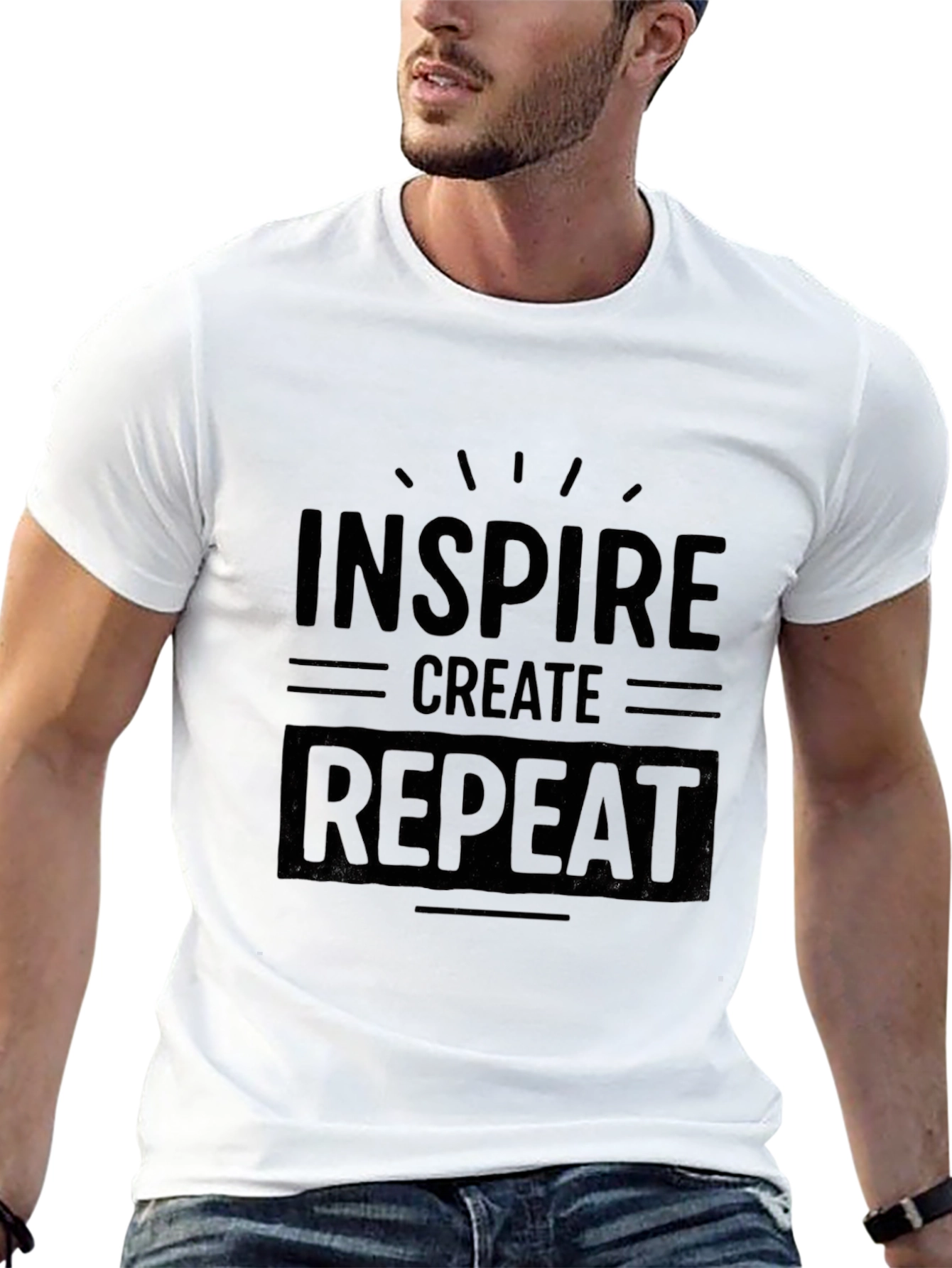 Inspire Create Repeat Graphic T-Shirt - Black
