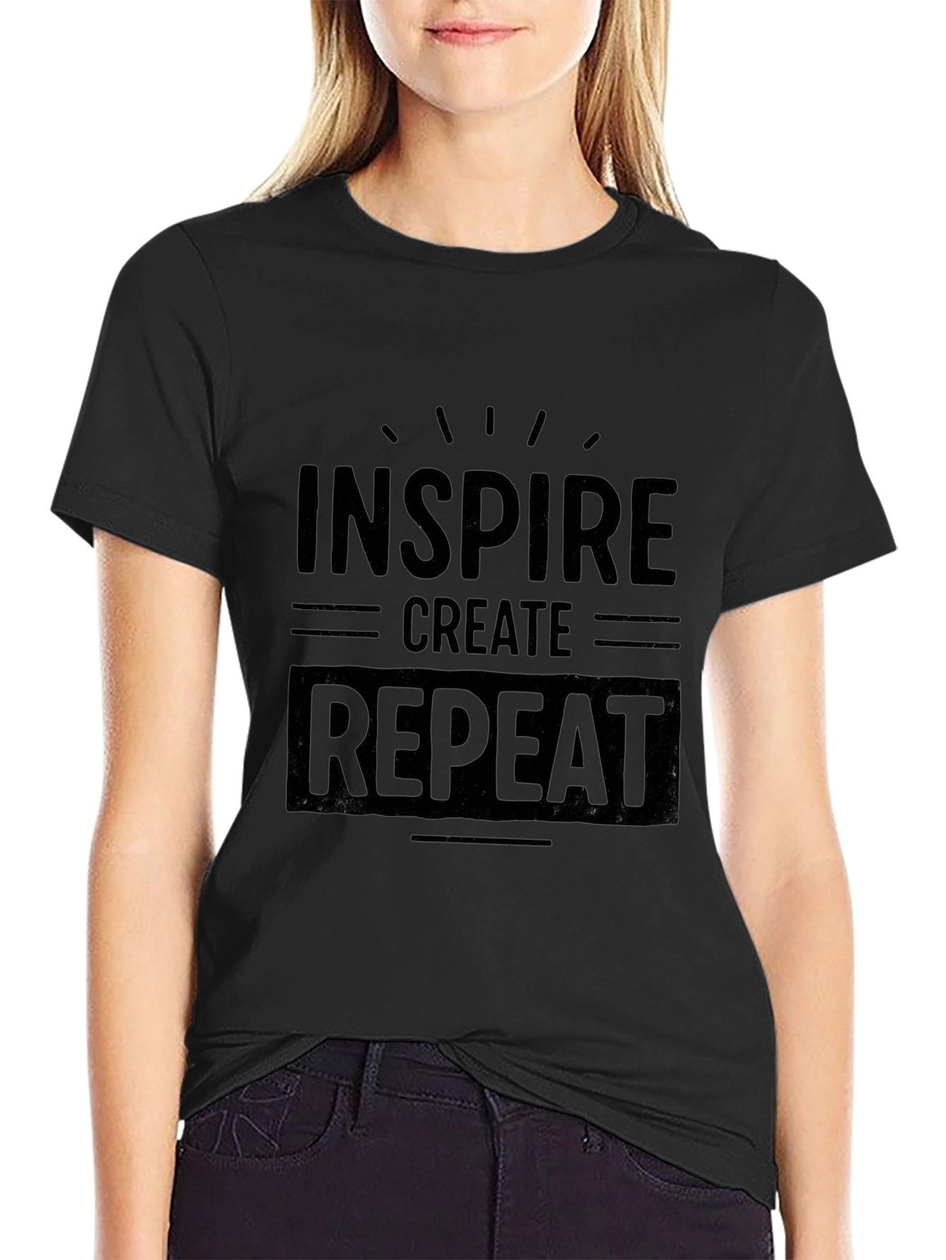 Inspire Create Repeat Graphic T-Shirt - Black