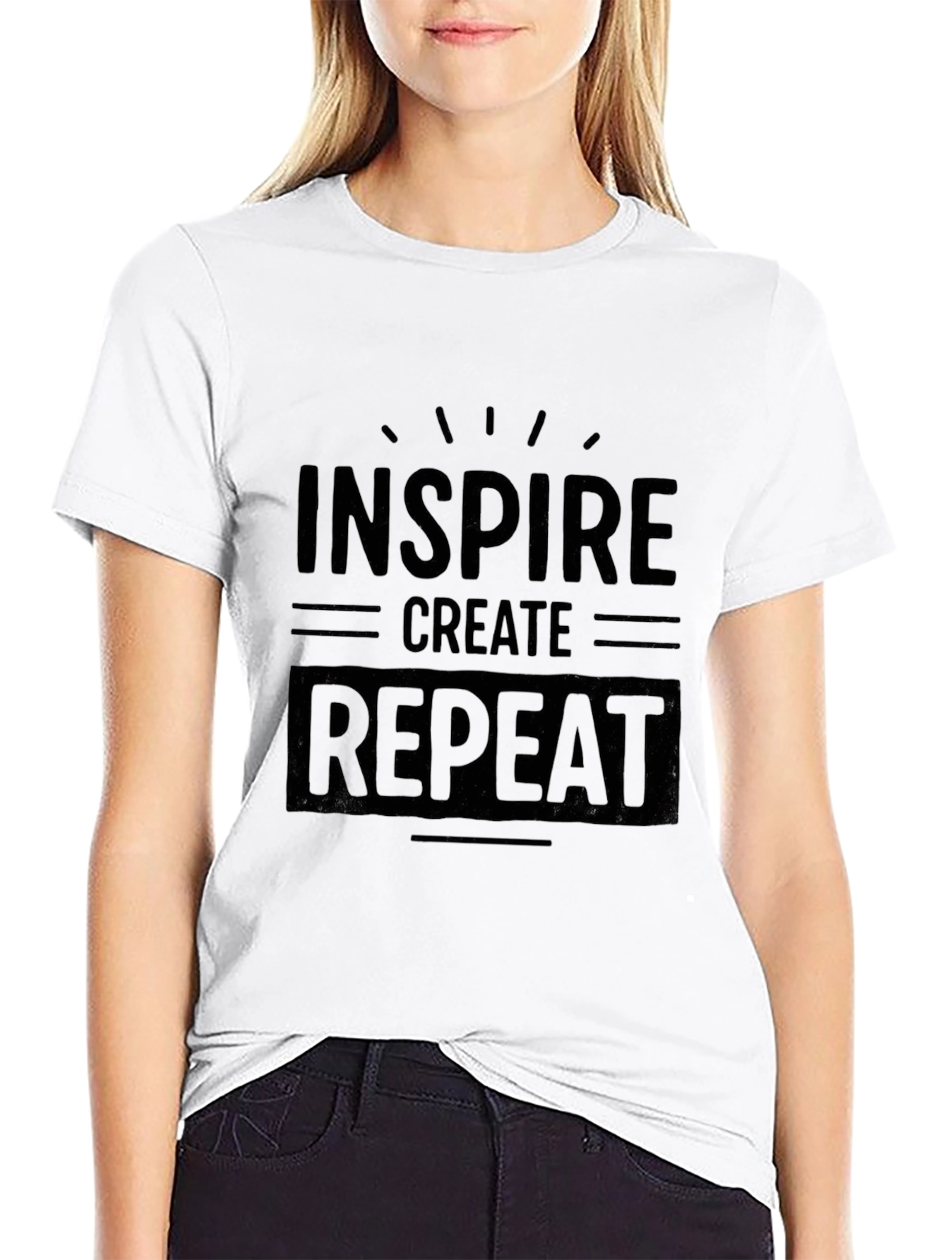 Inspire Create Repeat Graphic T-Shirt - Black