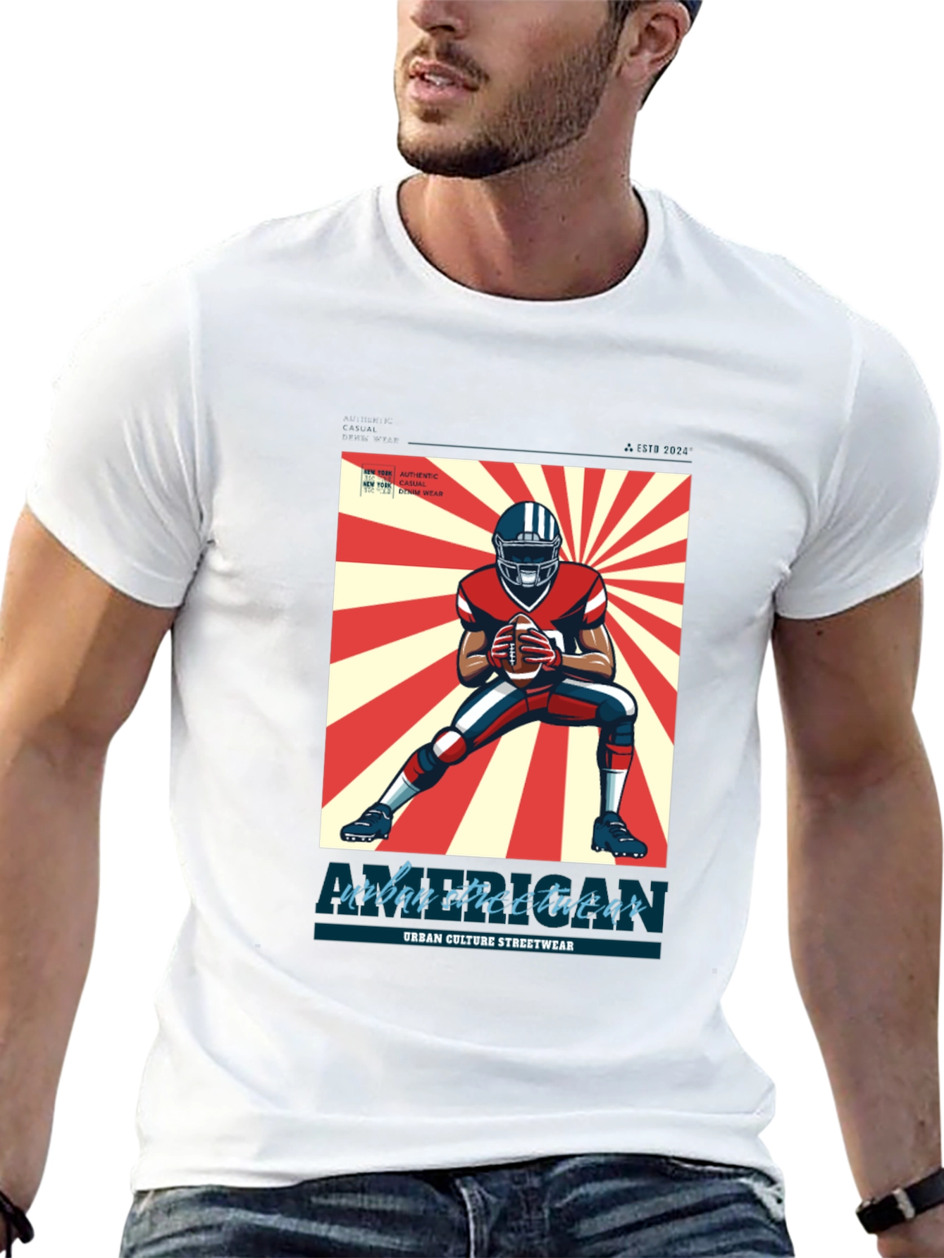 Urban Streetwear Football T-Shirt