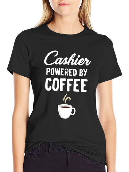 Cashier Powered by Coffee Graphic T-Shirt