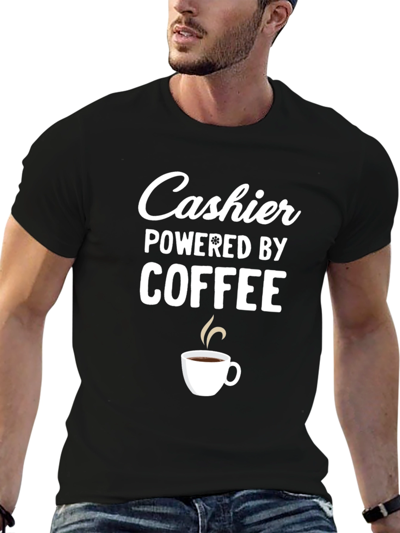 Cashier Powered by Coffee Graphic T-Shirt
