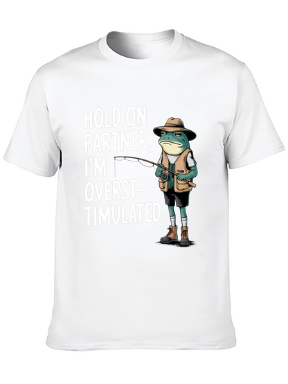 Funny Frog Fishing T-Shirt - Hold On Partner