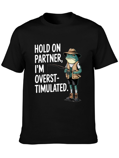 Funny Frog Fishing T-Shirt - Hold On Partner