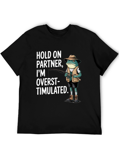 Funny Frog Fishing T-Shirt - Hold On Partner