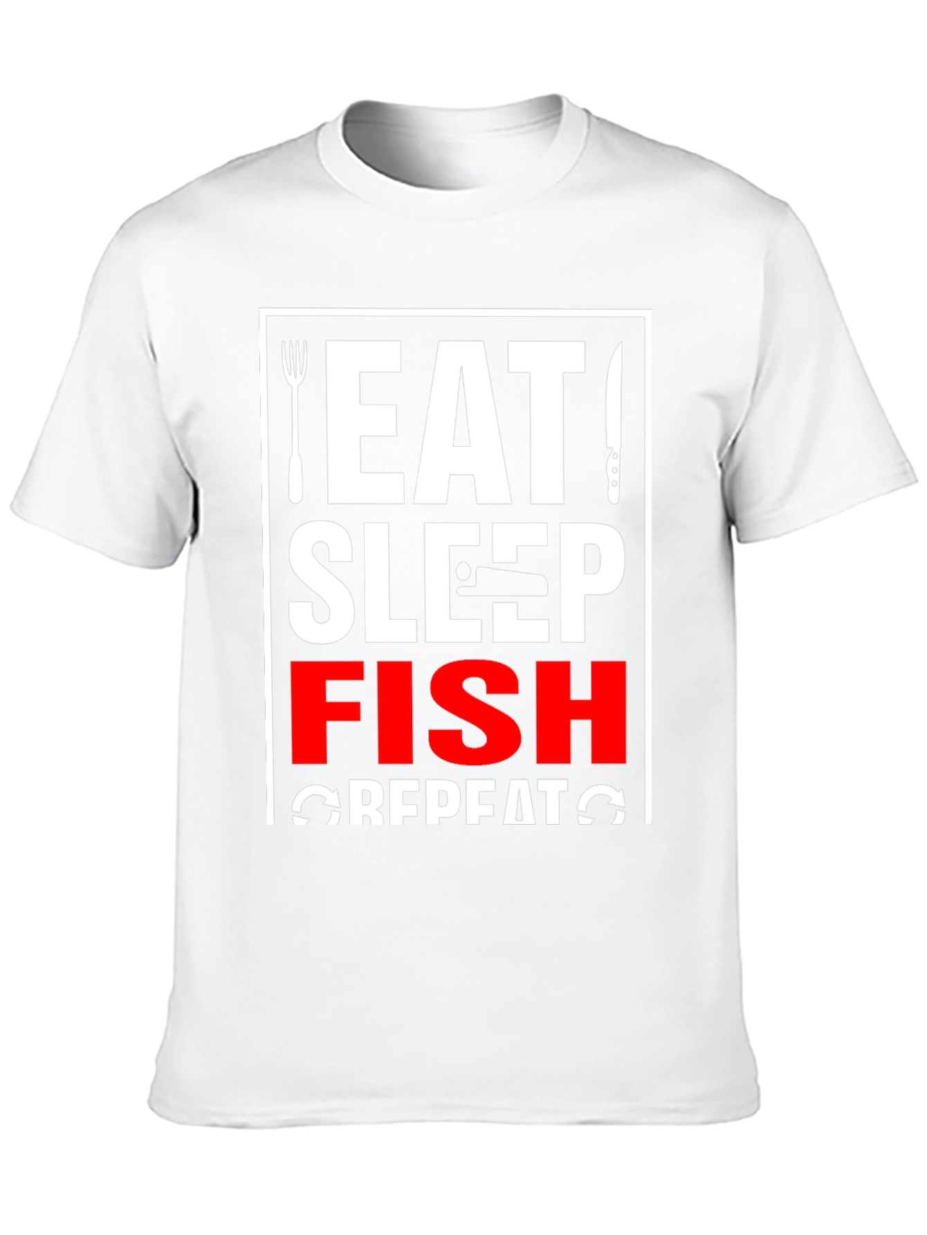 Eat Sleep Fish Repeat T-Shirt - Fishing Lover Tee