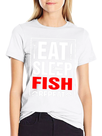Eat Sleep Fish Repeat T-Shirt - Fishing Lover Tee