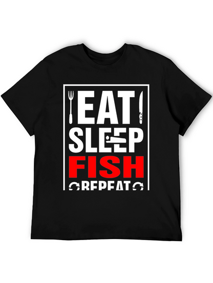 Eat Sleep Fish Repeat T-Shirt - Fishing Lover Tee