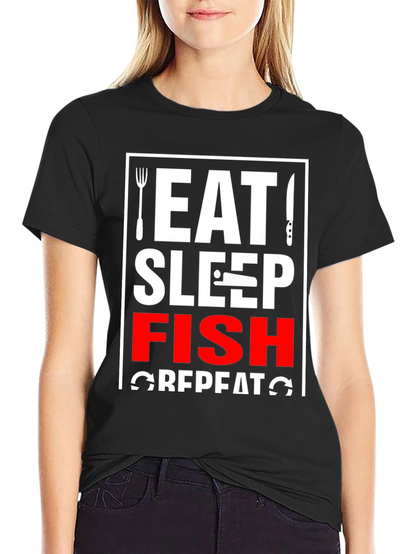 Eat Sleep Fish Repeat T-Shirt - Fishing Lover Tee