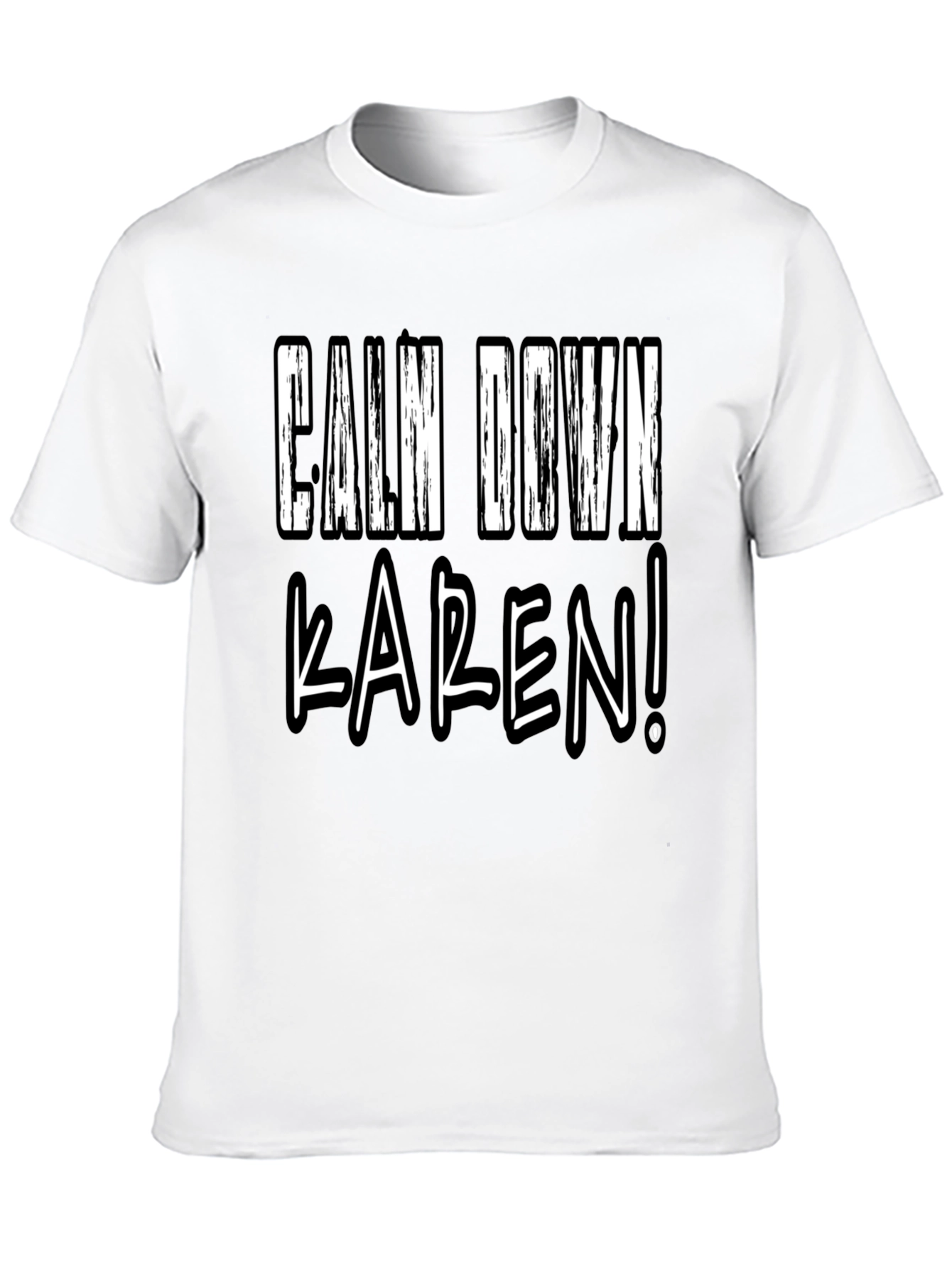 Calm Down Karen! Novelty Graphic Tee - Black