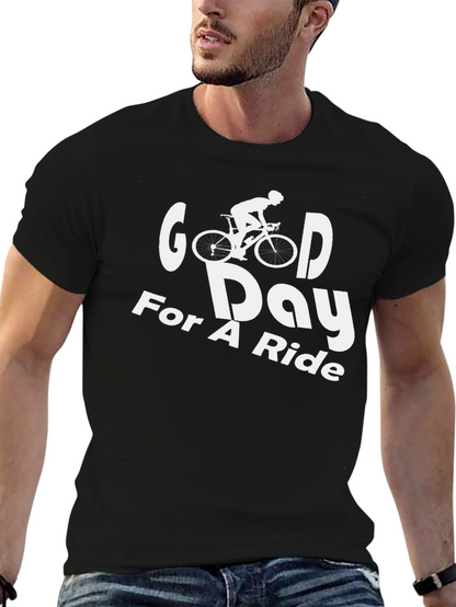 Good Day For A Ride Black Graphic T-Shirt