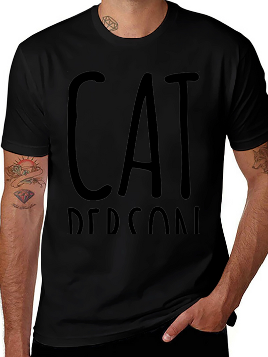 Cat Person Black T-Shirt