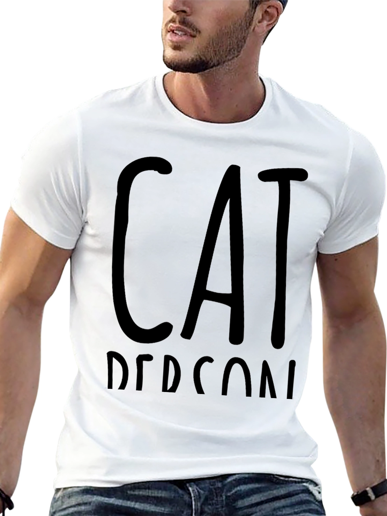 Cat Person Black T-Shirt