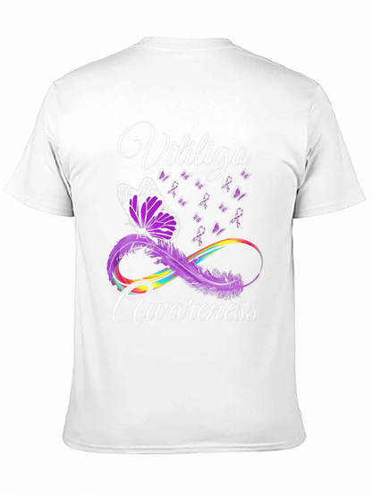 Vitiligo Awareness Butterfly Ribbon Graphic T-Shirt