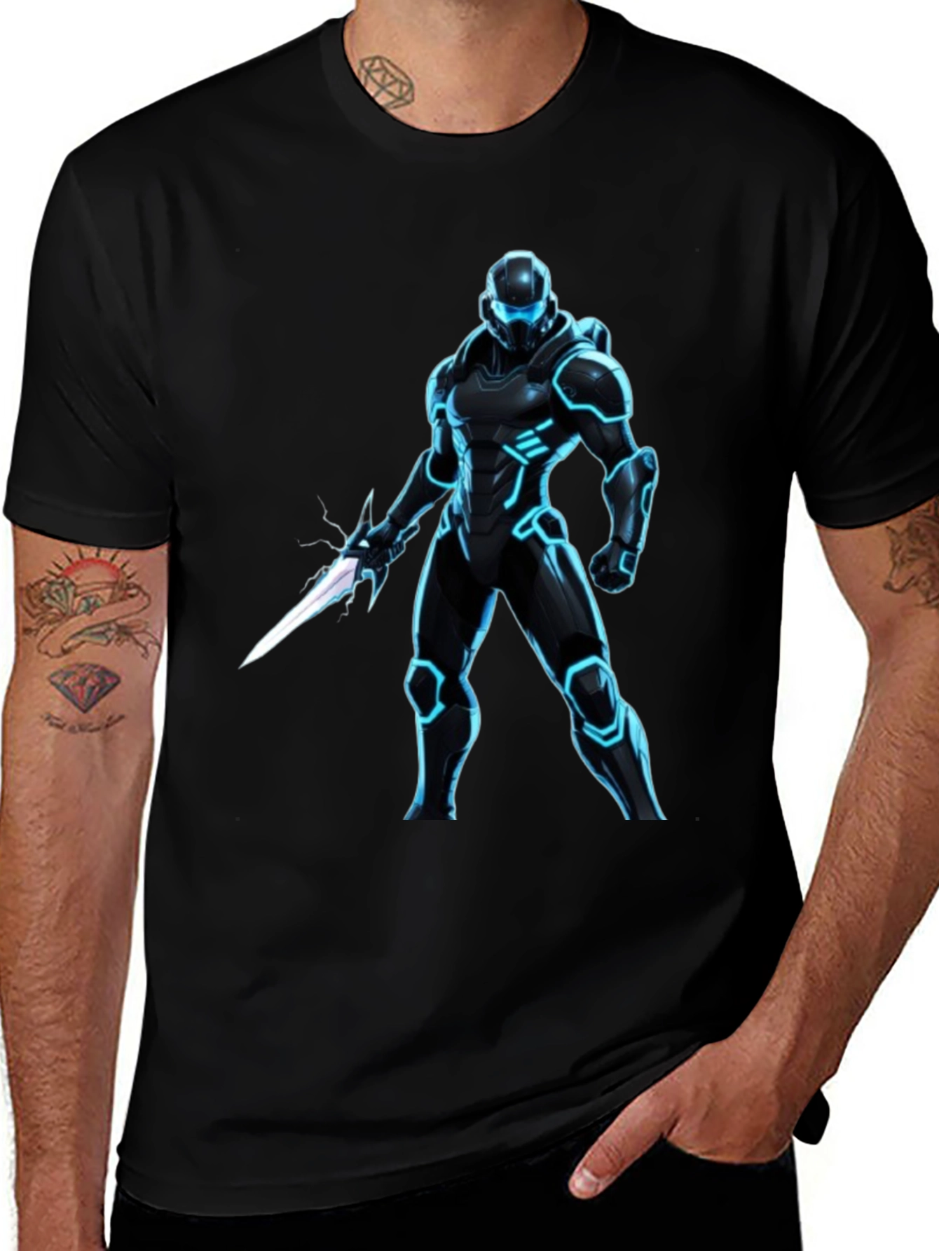 Sci-Fi Warrior Black T-Shirt