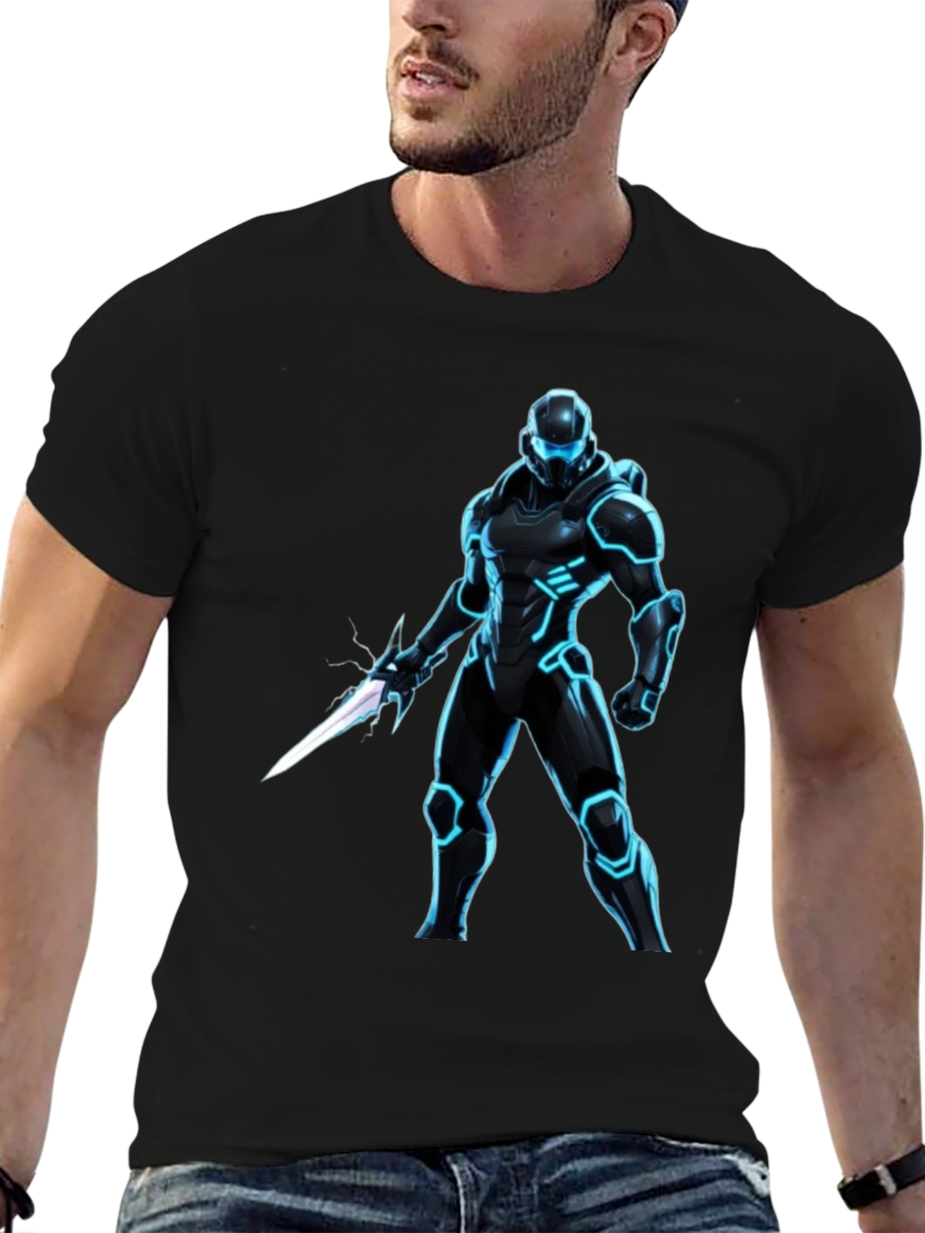 Sci-Fi Warrior Black T-Shirt