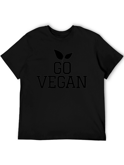 Go Vegan Graphic Tee - Black Cotton T-Shirt