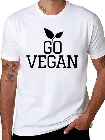 Go Vegan Graphic Tee - Black Cotton T-Shirt
