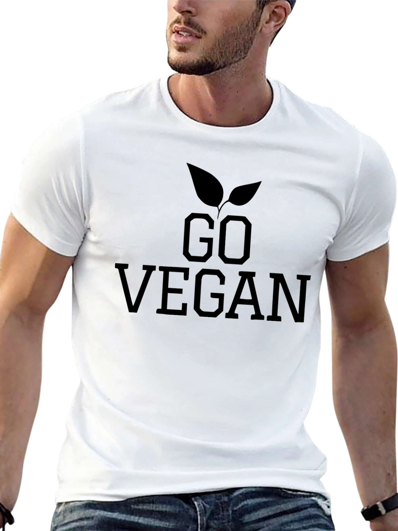 Go Vegan Graphic Tee - Black Cotton T-Shirt