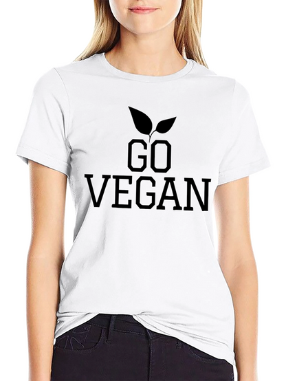 Go Vegan Graphic Tee - Black Cotton T-Shirt