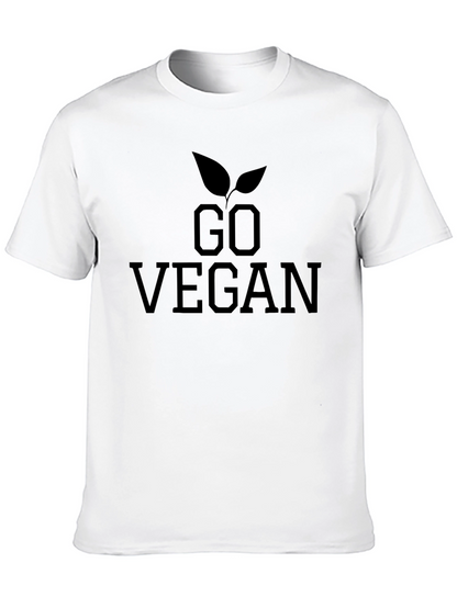 Go Vegan Graphic Tee - Black Cotton T-Shirt