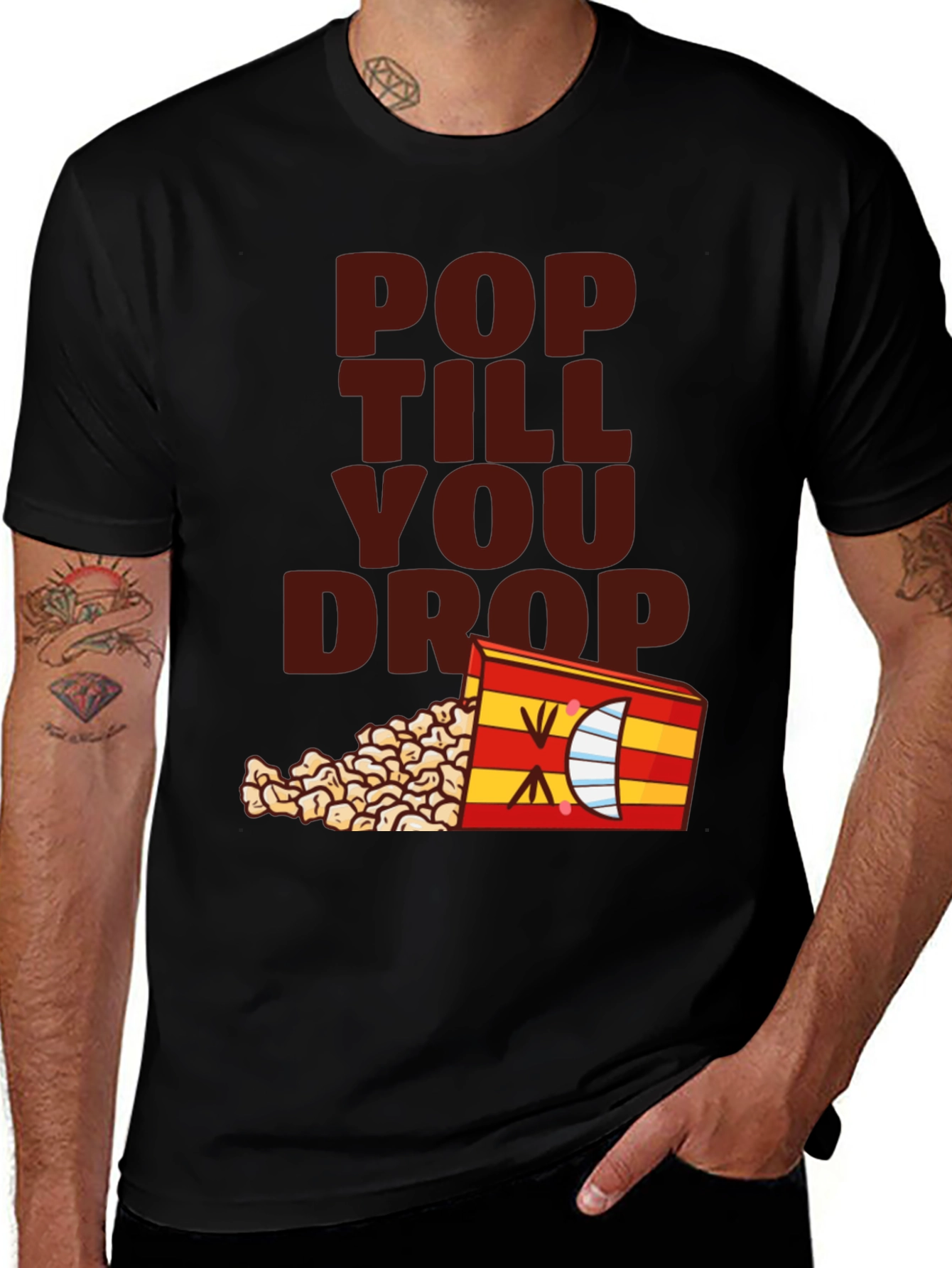 Pop Till You Drop T-Shirt - Black Novelty Tee