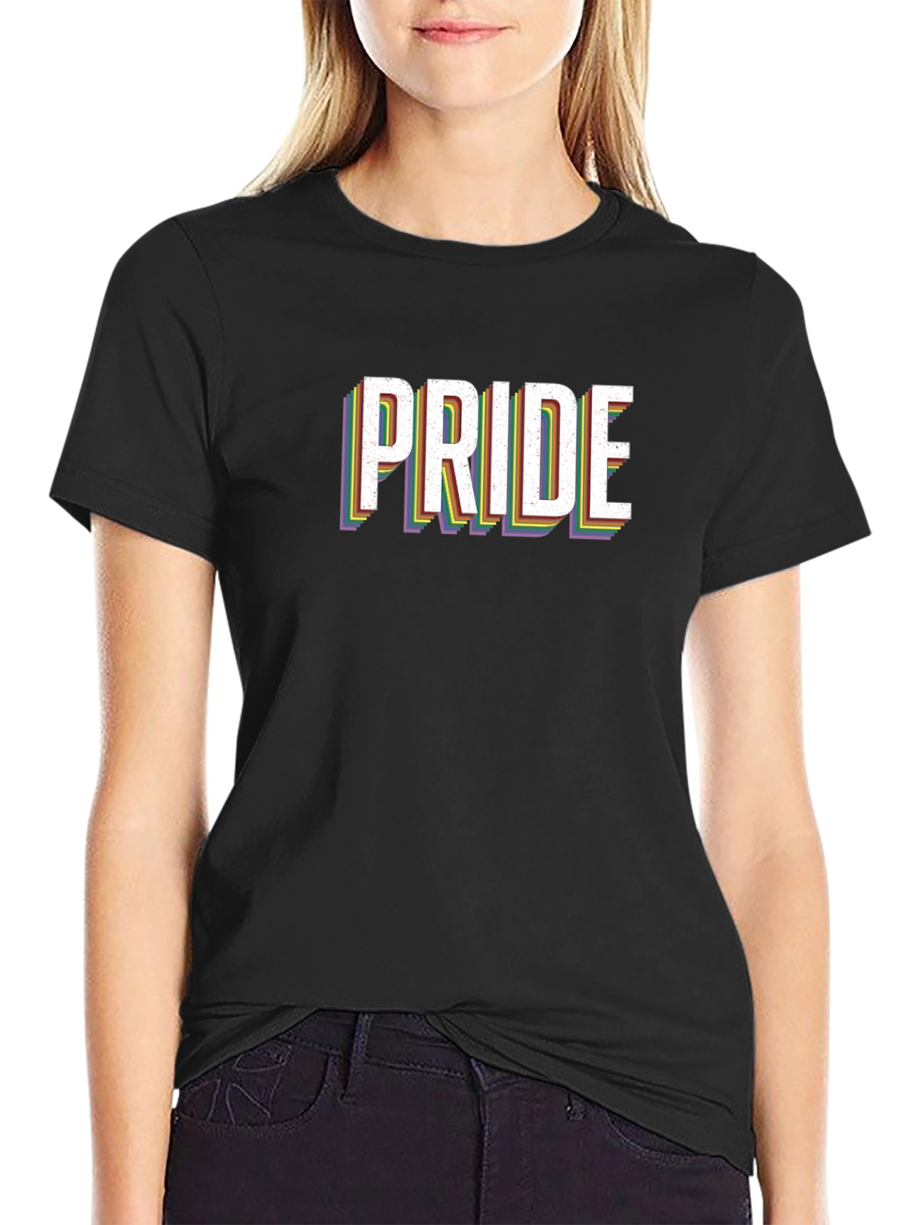 Pride Rainbow Graphic Tee - Black LGBTQ Shirt