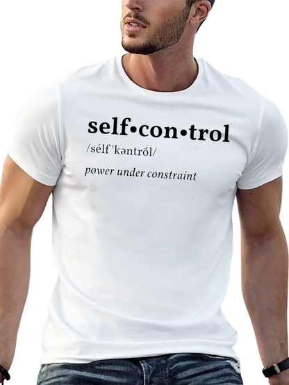 Self-Control Definition Black T-Shirt