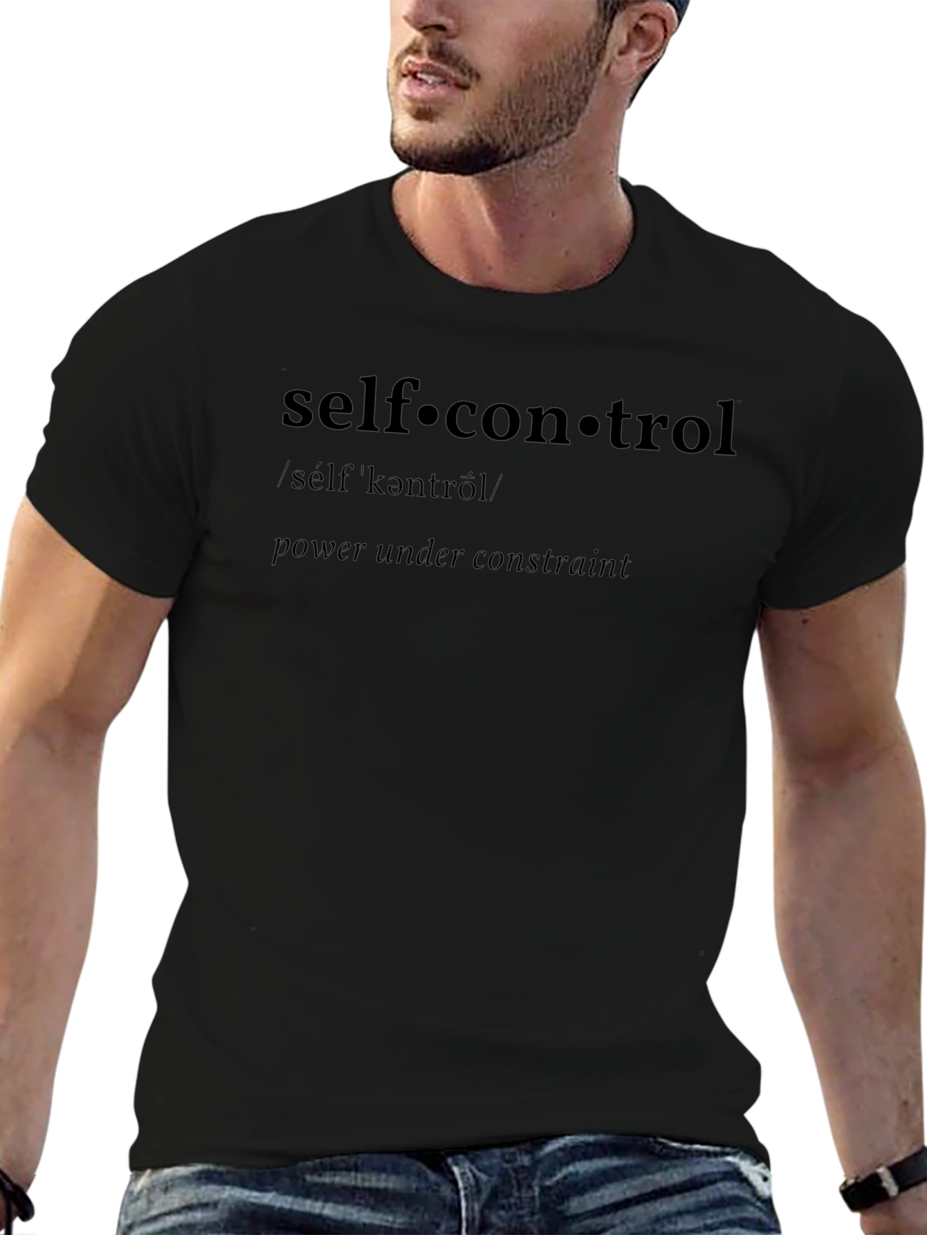 Self-Control Definition Black T-Shirt