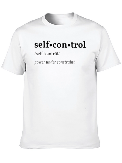Self-Control Definition Black T-Shirt