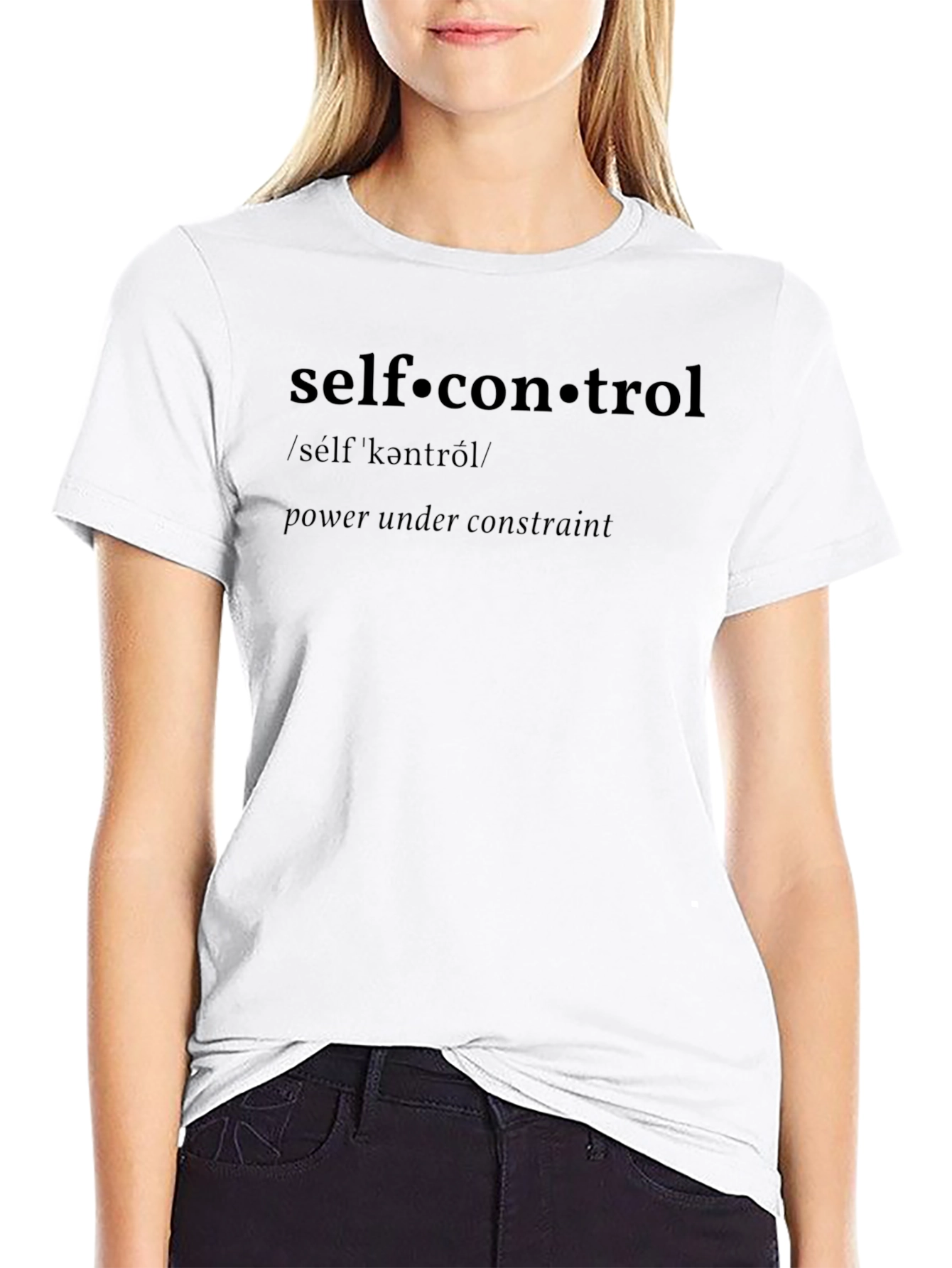 Self-Control Definition Black T-Shirt