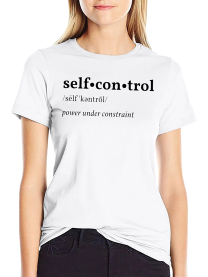 Self-Control Definition Black T-Shirt