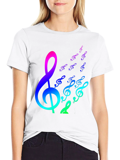 Rainbow Music Notes Graphic Tee