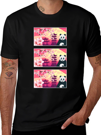 Panda & Japanese Landmark T-Shirt
