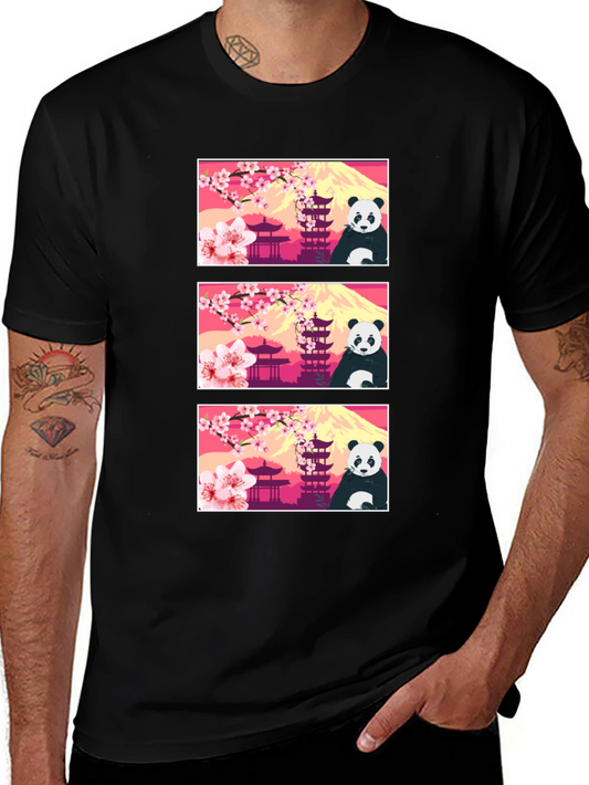 Panda & Japanese Landmark T-Shirt
