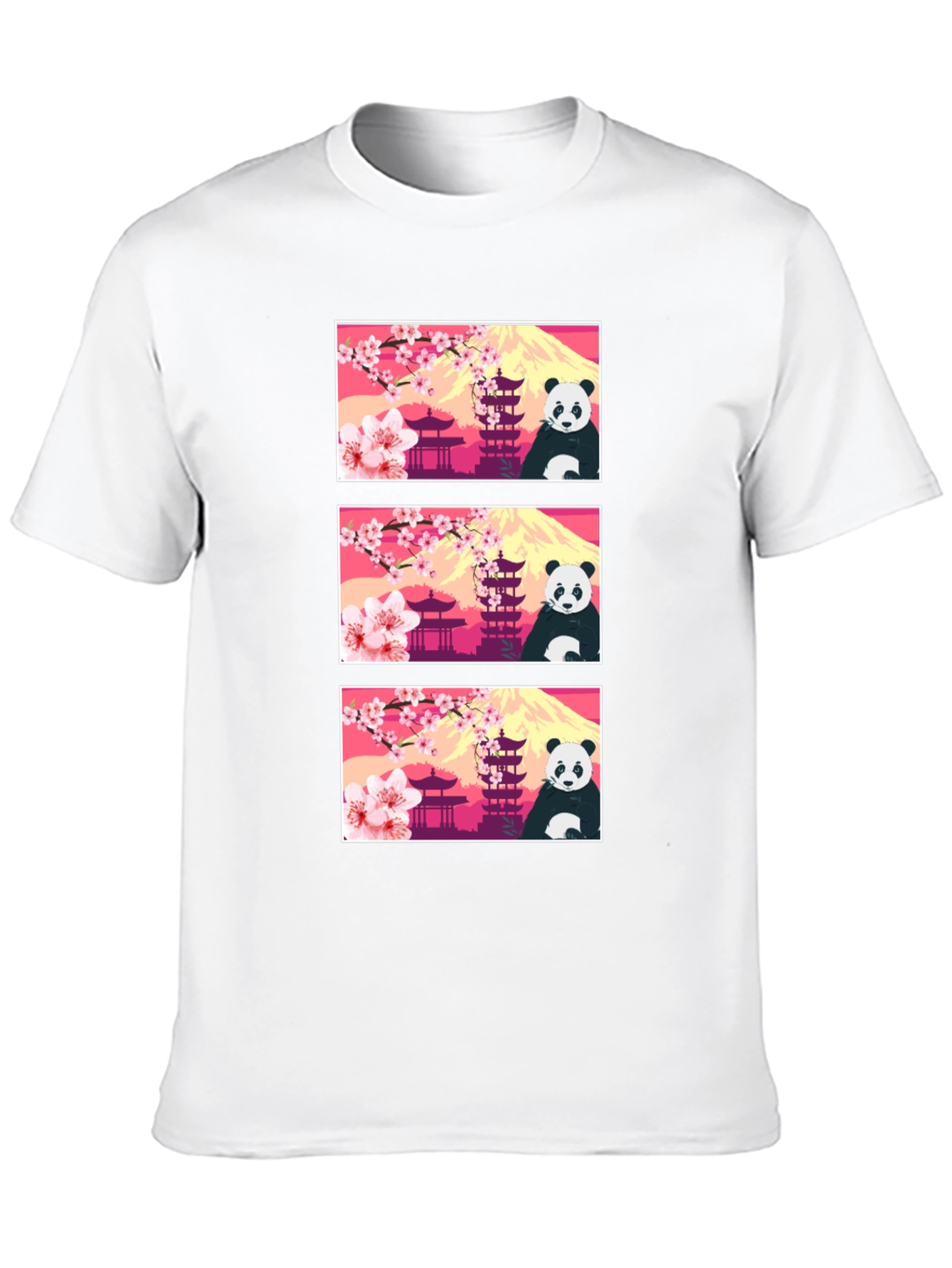 Panda & Japanese Landmark T-Shirt