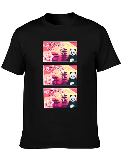 Panda & Japanese Landmark T-Shirt