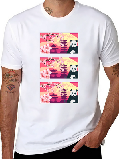 Panda & Japanese Landmark T-Shirt