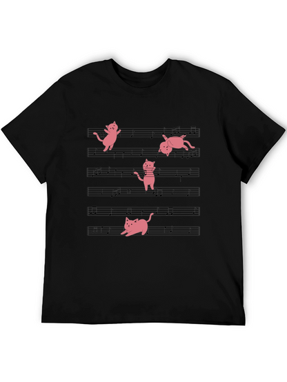 Musical Cat T-Shirt - Black