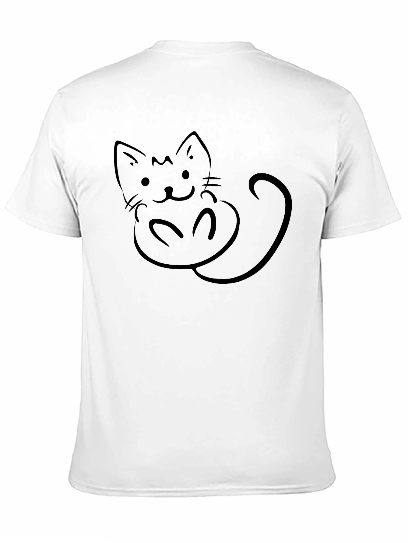 Cute Cat Graphic Black T-Shirt