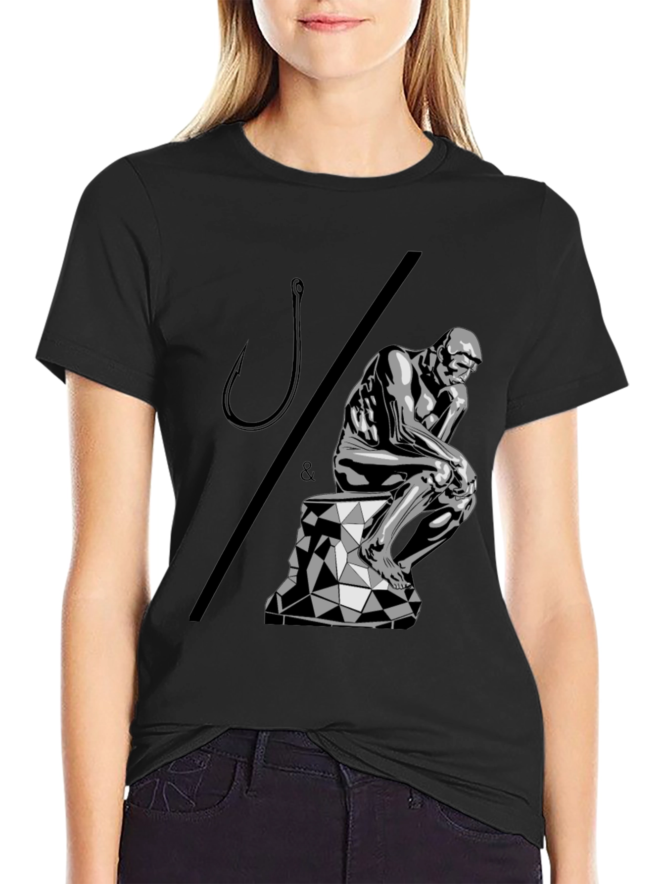 Philosophical Angler T-Shirt: Think & Hook!