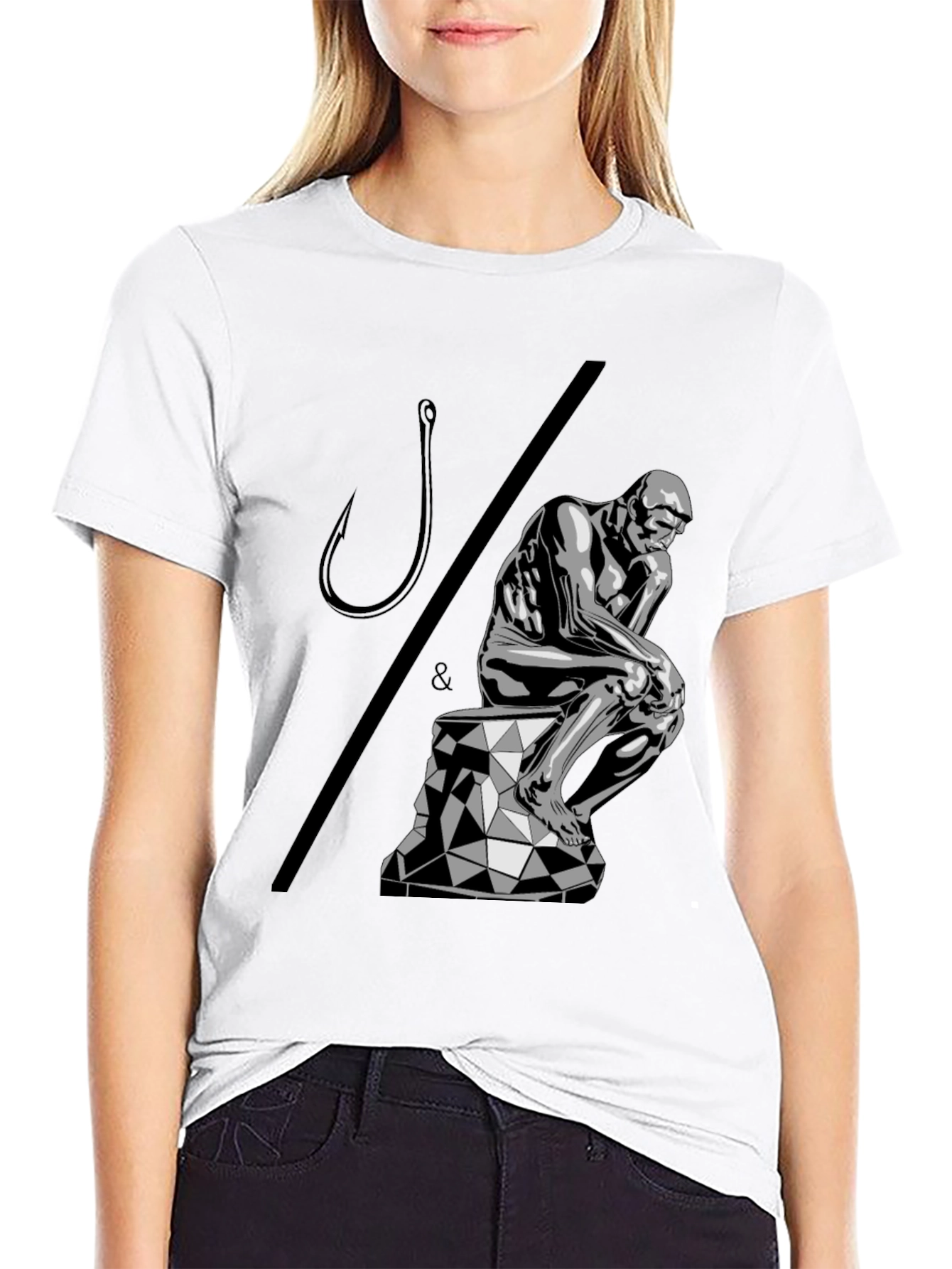 Philosophical Angler T-Shirt: Think & Hook!